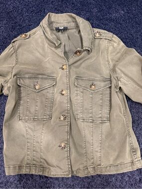 PAIGE Olive Green Utility Button-Front Jacket